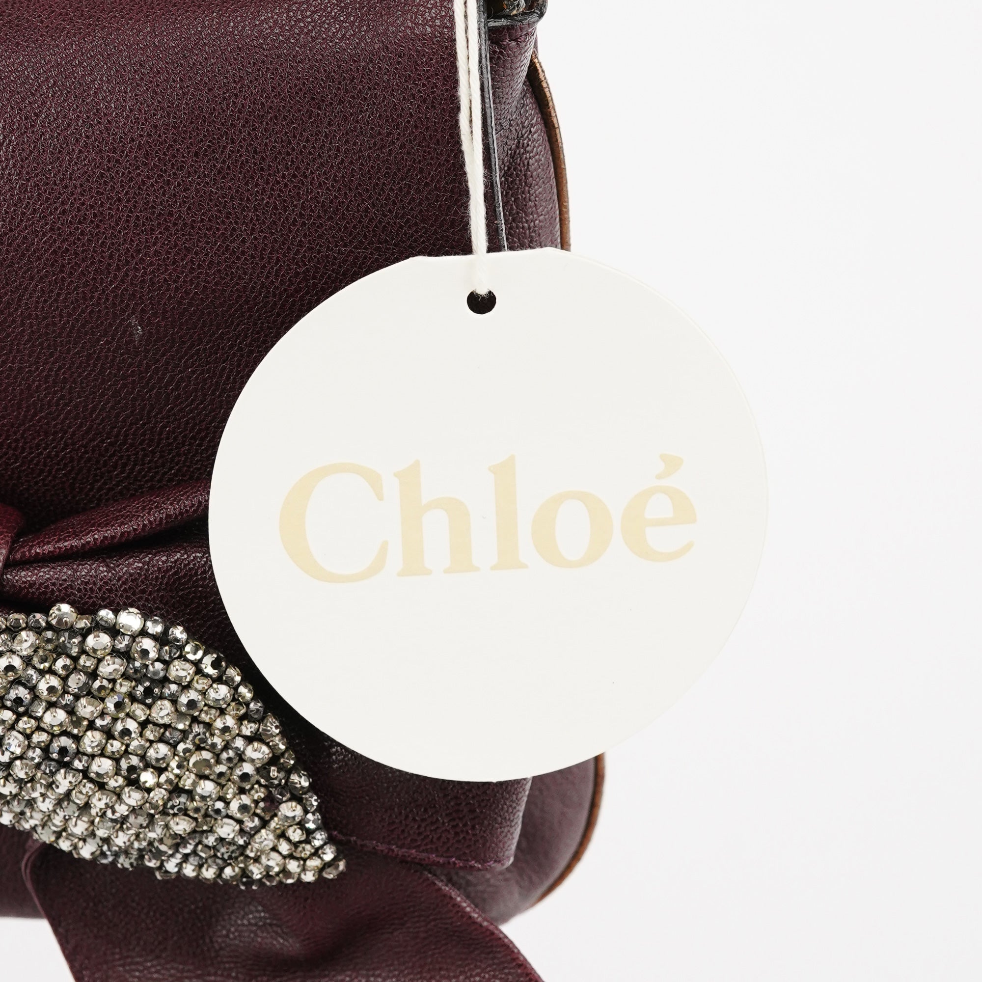 Chloe Purple Leather Bow Chain Shoulder Bag