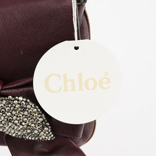 Chloe Purple Leather Bow Chain Shoulder Bag