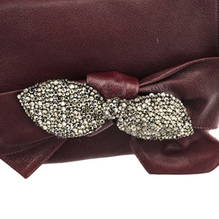 Chloe Purple Leather Bow Chain Shoulder Bag