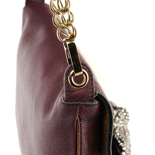 Chloe Purple Leather Bow Chain Shoulder Bag