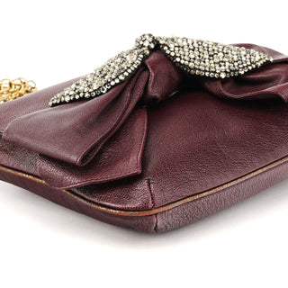 Chloe Purple Leather Bow Chain Shoulder Bag