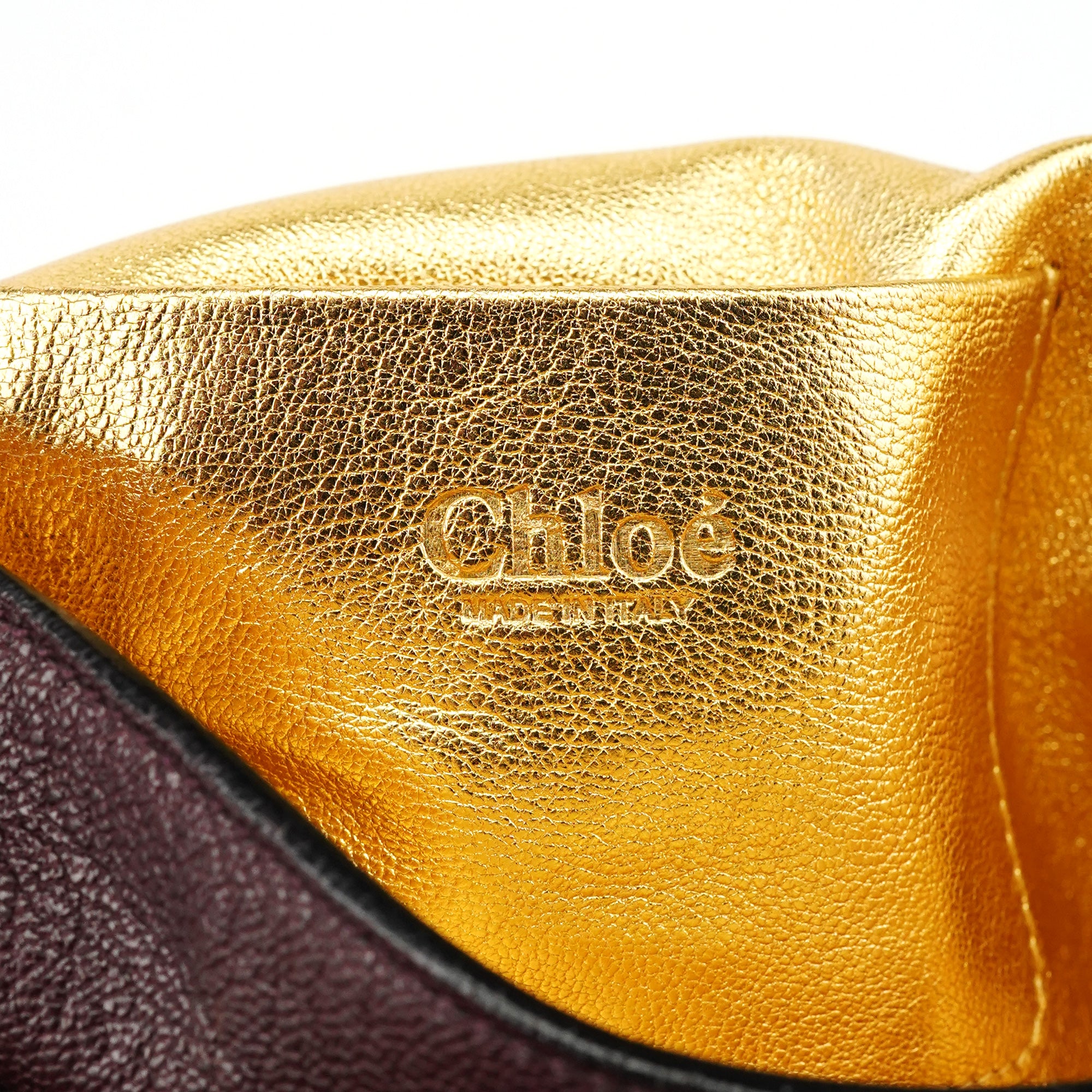 Chloe Purple Leather Bow Chain Shoulder Bag