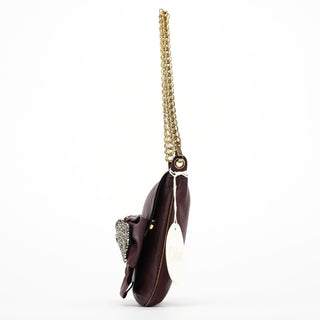 Chloe Purple Leather Bow Chain Shoulder Bag