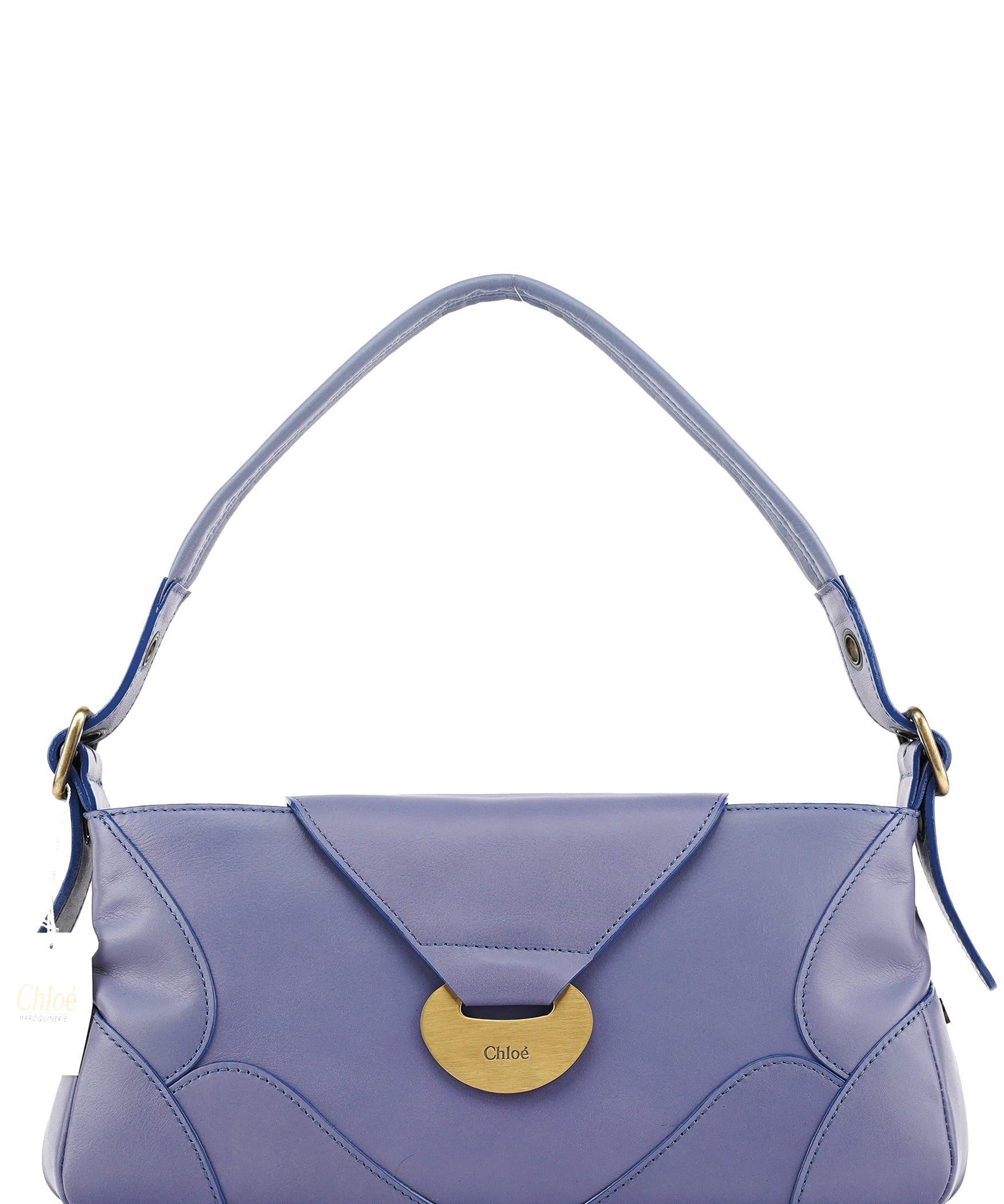 Chloe Purple Leather Flap Shoulder Bag