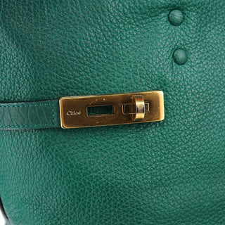 Chloe Racing Green Leather Tote Bag