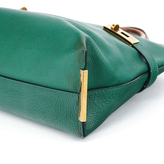 Chloe Racing Green Leather Tote Bag