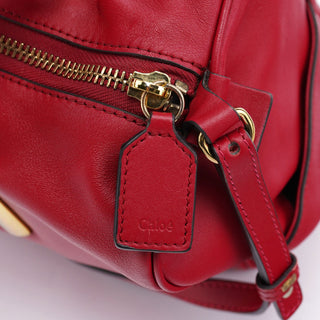 Chloé Red Calfskin Knot 2-Way Tote Bag