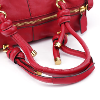 Chloé Red Calfskin Knot 2-Way Tote Bag