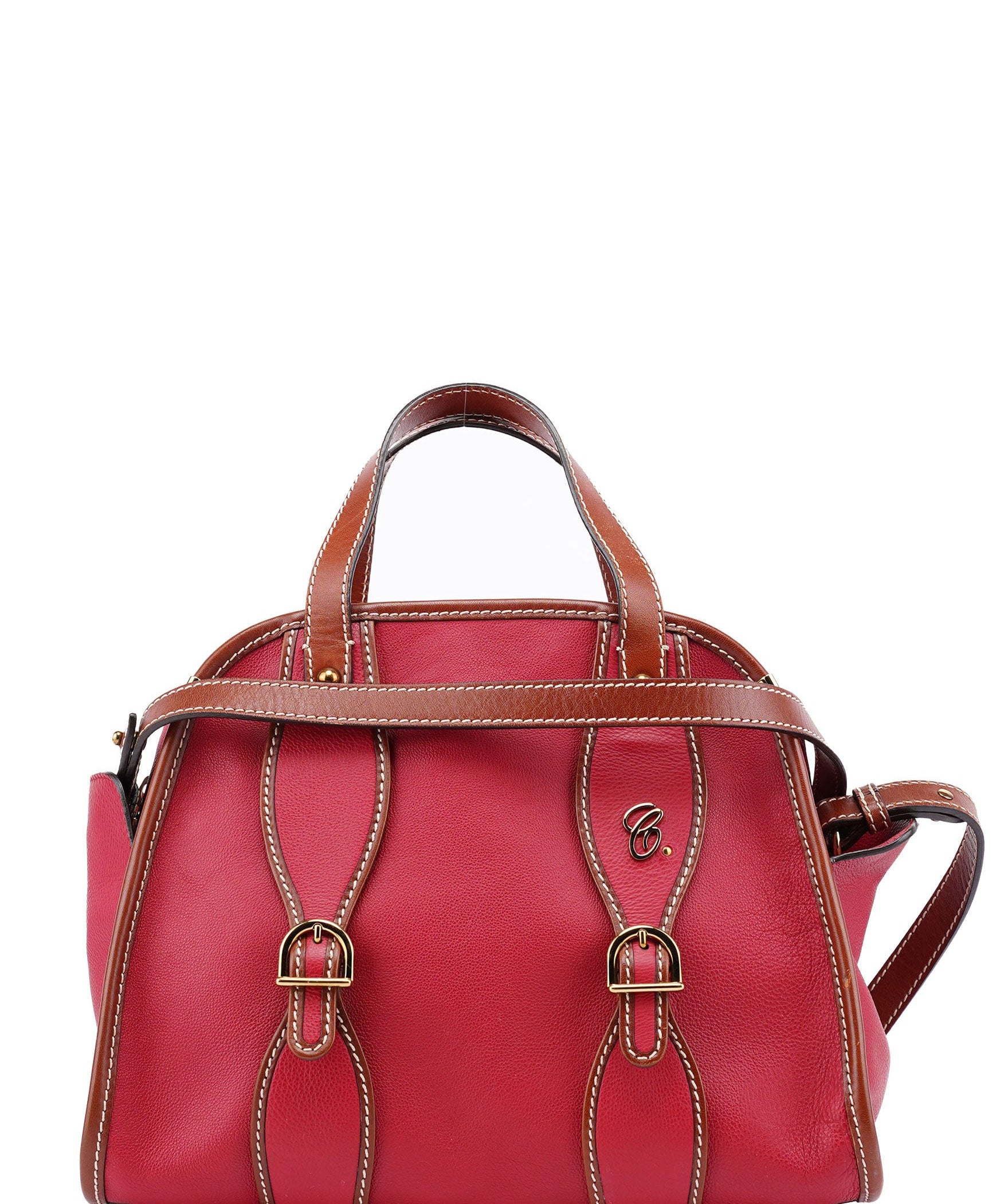 Chloé Red Leather 2-Way Tote Bag