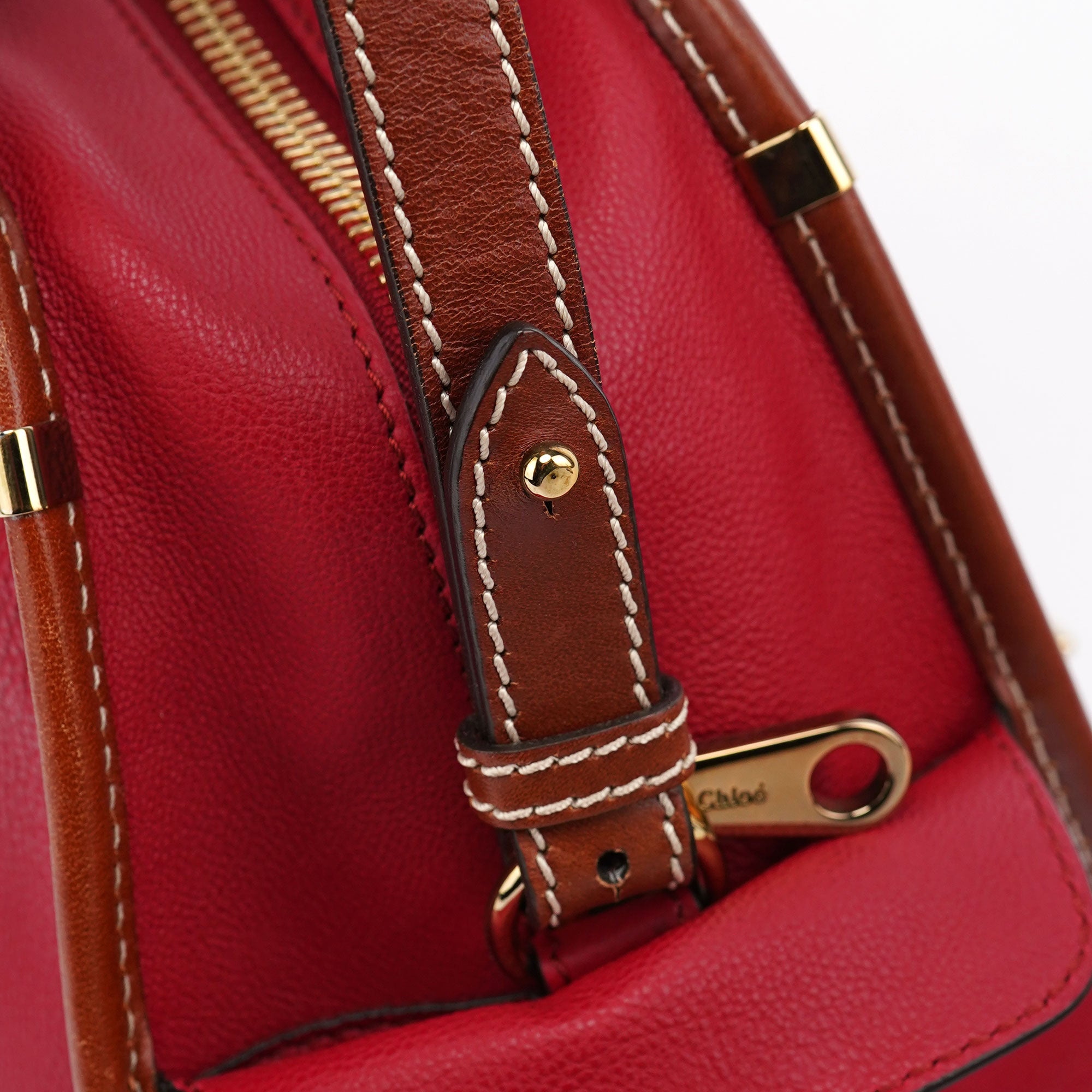 Chloé Sac cabas deux portés en cuir rouge