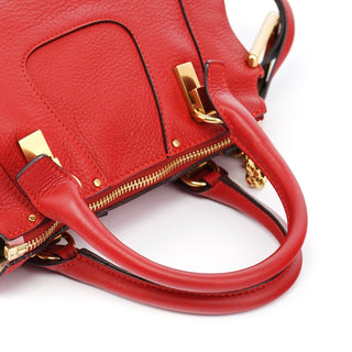 Chloe Red Leather 2-Way Tote Bag