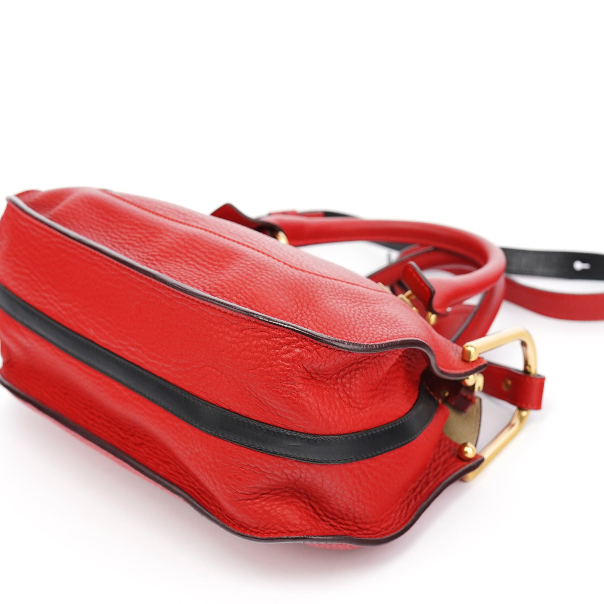 Chloe Red Leather 2-Way Tote Bag