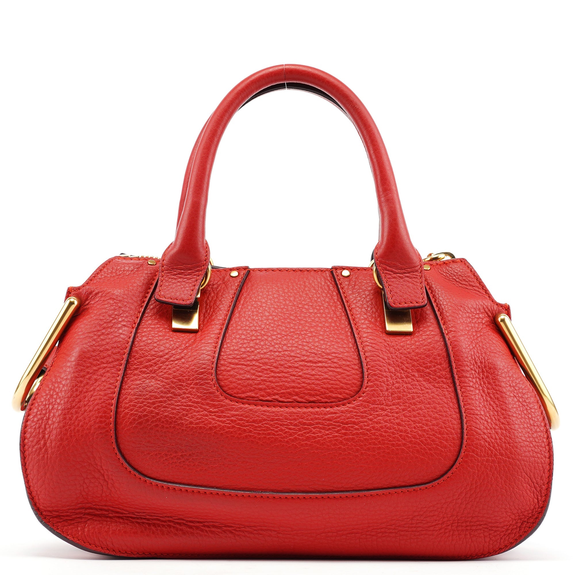 Chloe Red Leather 2-Way Tote Bag