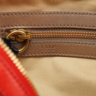 Chloe Red Leather Bay Tote Bag