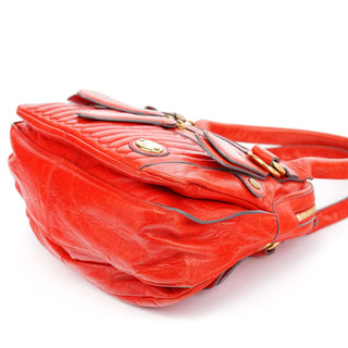Chloe Red Leather Bay Tote Bag