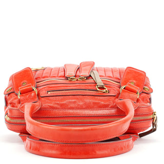 Chloe Red Leather Bay Tote Bag