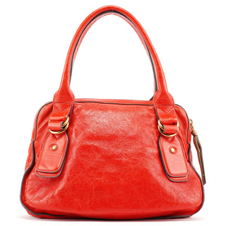 Chloe Red Leather Bay Tote Bag
