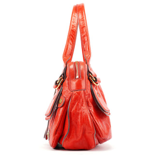 Chloe Red Leather Bay Tote Bag