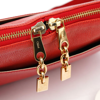Chloé Red Leather Chain Shoulder Bag