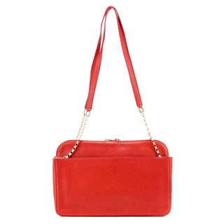 Chloé Red Leather Chain Shoulder Bag