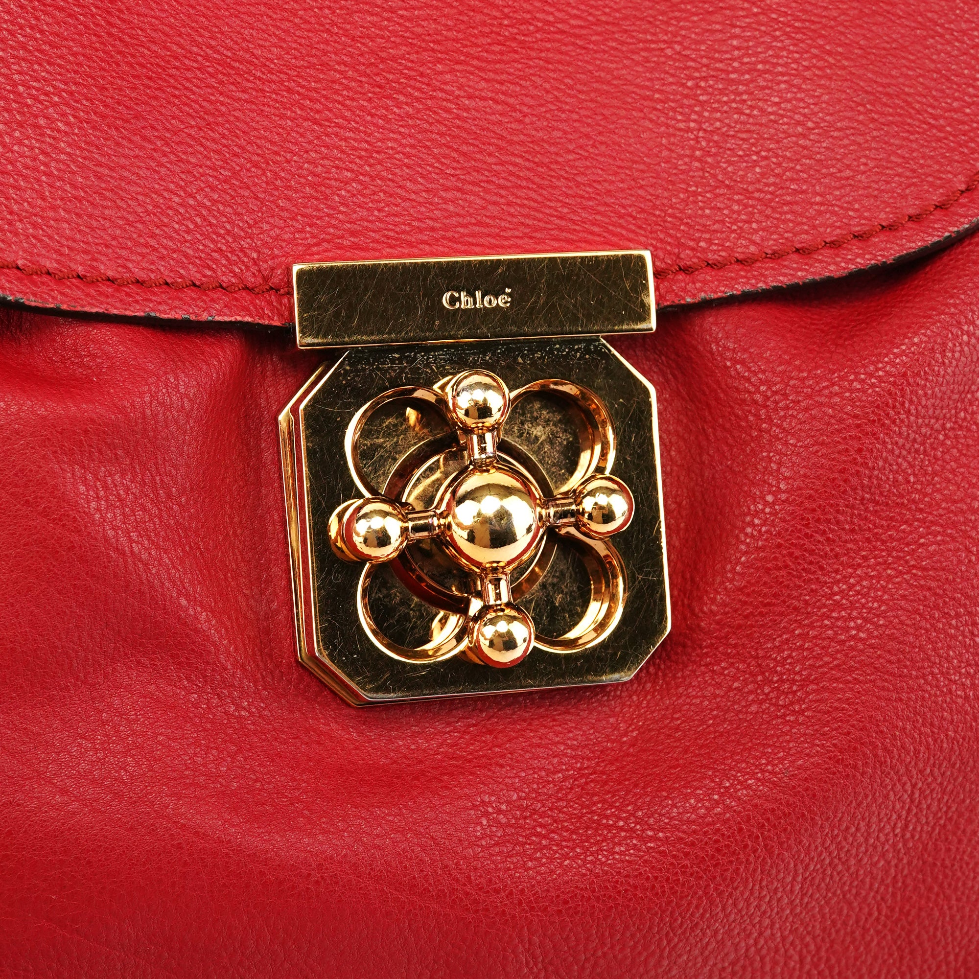 Chloé Red Leather Elsie 2-Way Bag