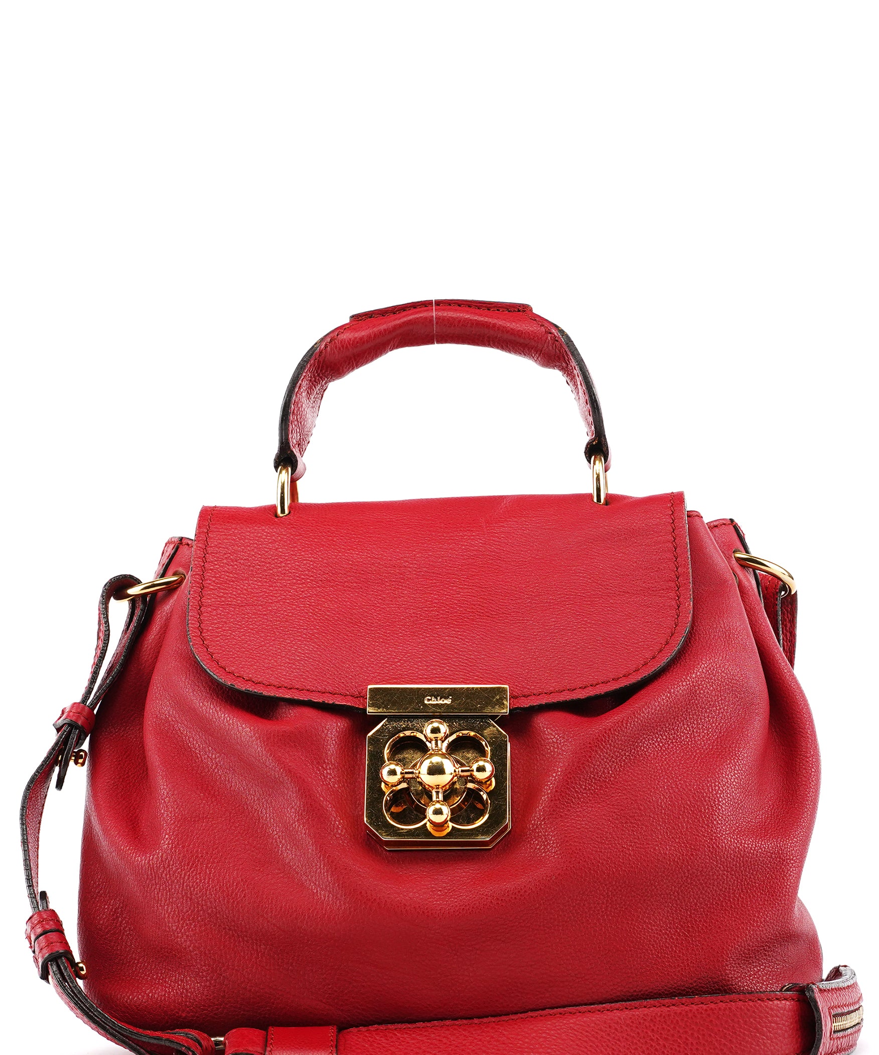 Chloé Red Leather Elsie 2-Way Bag