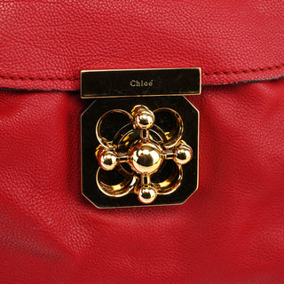 Chloe Red Leather Elsie 2-Way Shoulder Bag