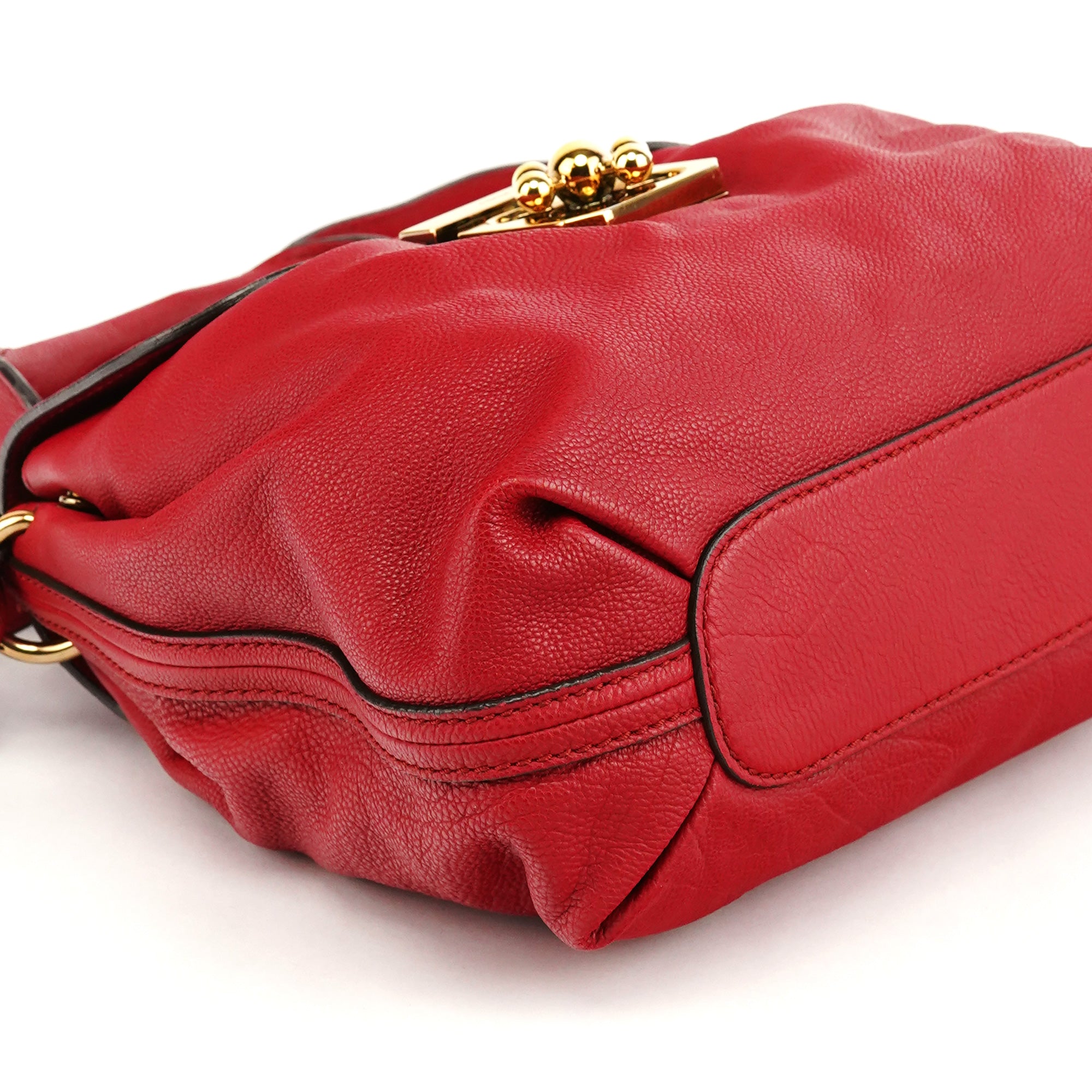 Chloe Red Leather Elsie 2-Way Shoulder Bag
