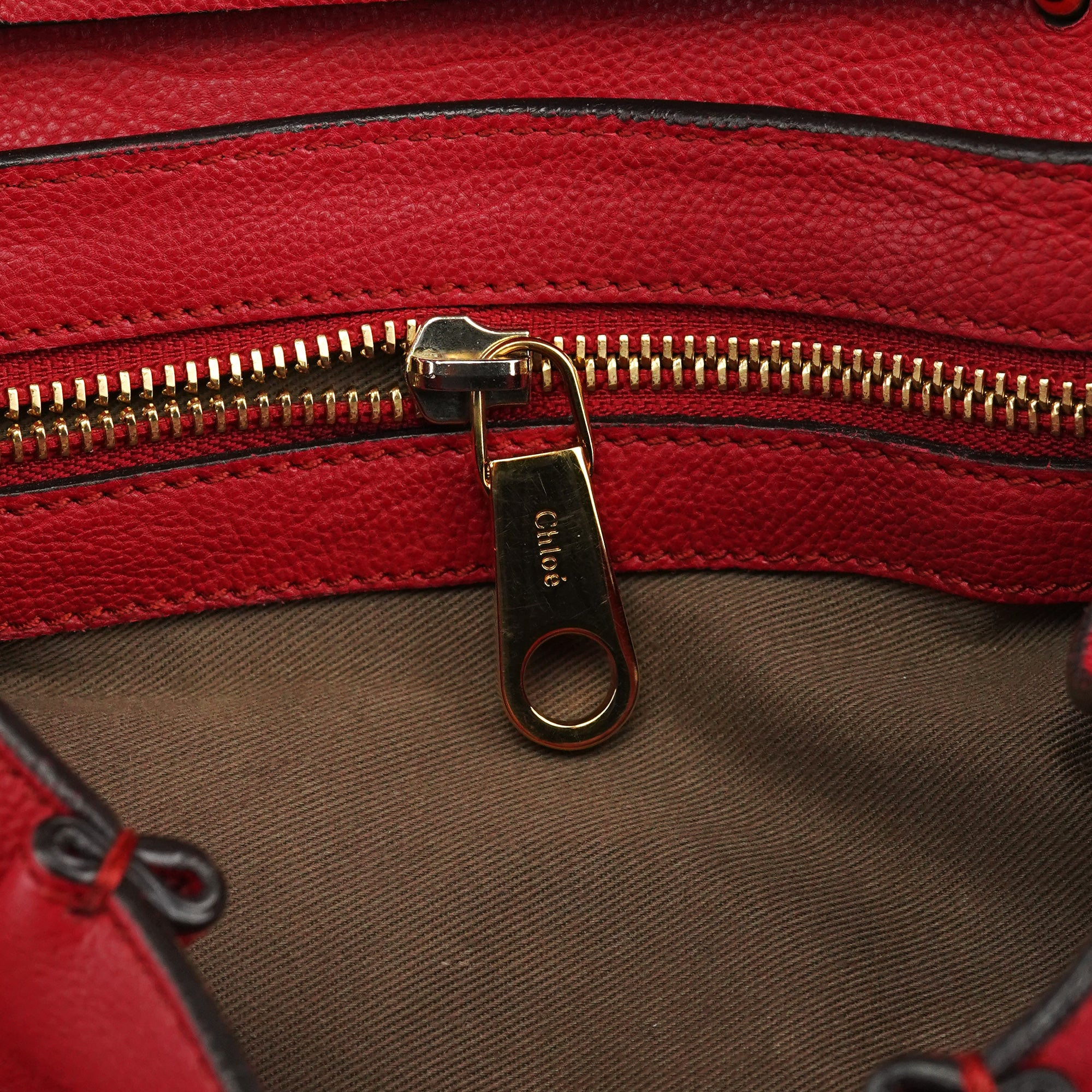 Chloe Red Leather Elsie 2-Way Shoulder Bag