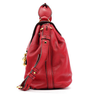 Chloe Red Leather Elsie 2-Way Shoulder Bag