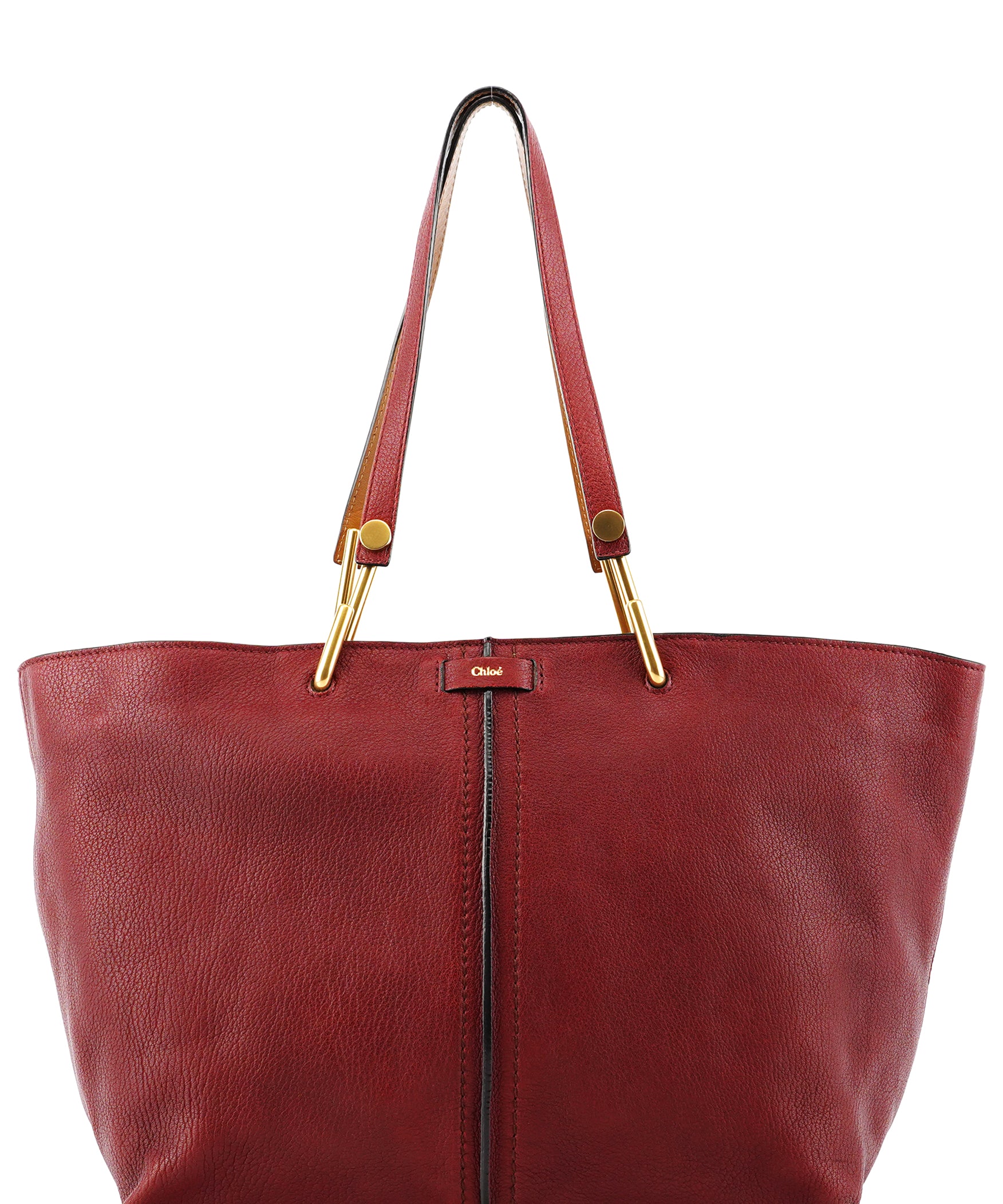 Chloé Red Leather Kelly Tote Bag