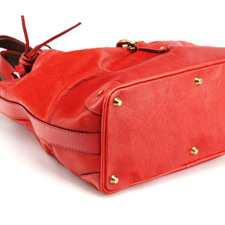 Chloé Red Leather Kerala Horse Charm Tote Bag
