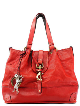 Chloé Red Leather Kerala Horse Charm Tote Bag
