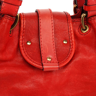 Chloé Red Leather Kerala Horse Charm Tote Bag