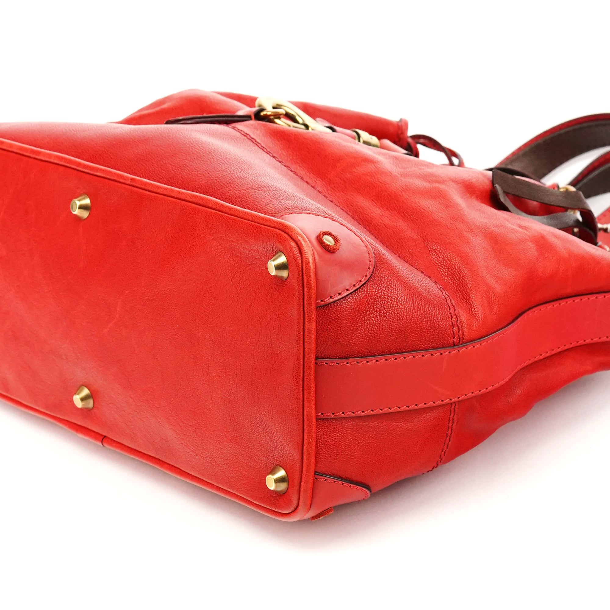 Chloé Red Leather Kerala Horse Charm Tote Bag