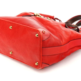 Chloé Red Leather Kerala Horse Charm Tote Bag