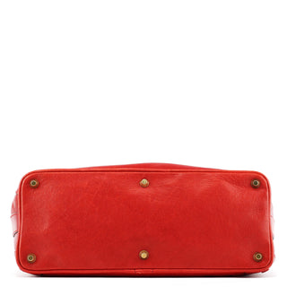 Chloé Red Leather Kerala Horse Charm Tote Bag