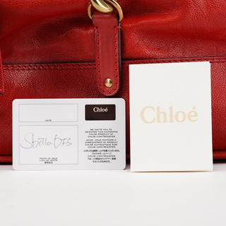 Chloé Red Leather Kerala Horse Charm Tote Bag