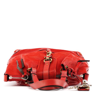 Chloé Red Leather Kerala Horse Charm Tote Bag