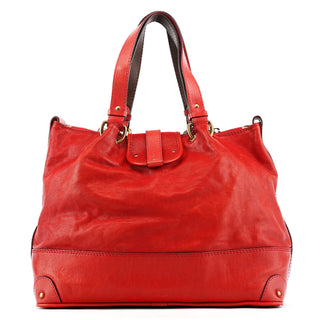 Chloé Red Leather Kerala Horse Charm Tote Bag