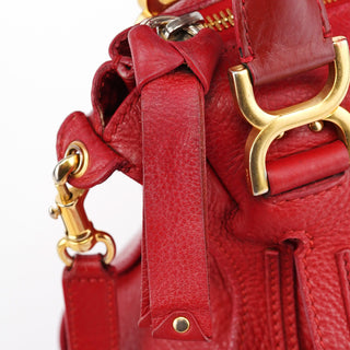 Chloé Red Leather Marcie 2-Way Shoulder Bag