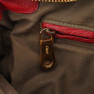 Chloé Red Leather Marcie 2-Way Shoulder Bag