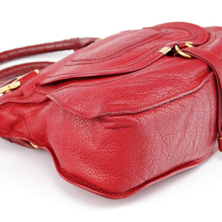 Chloé Red Leather Marcie 2-Way Shoulder Bag
