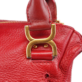 Chloé Red Leather Marcie 2-Way Shoulder Bag