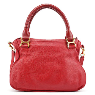 Chloé Red Leather Marcie 2-Way Shoulder Bag