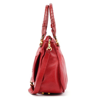 Chloé Red Leather Marcie 2-Way Shoulder Bag