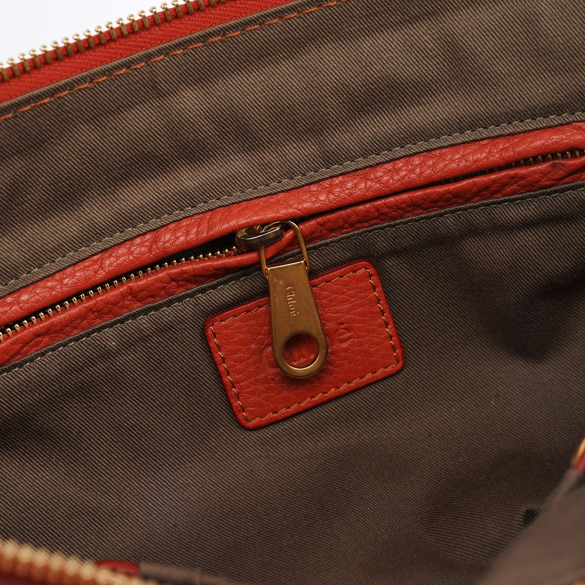 Chloe Red Leather Marcie Shoulder Bag