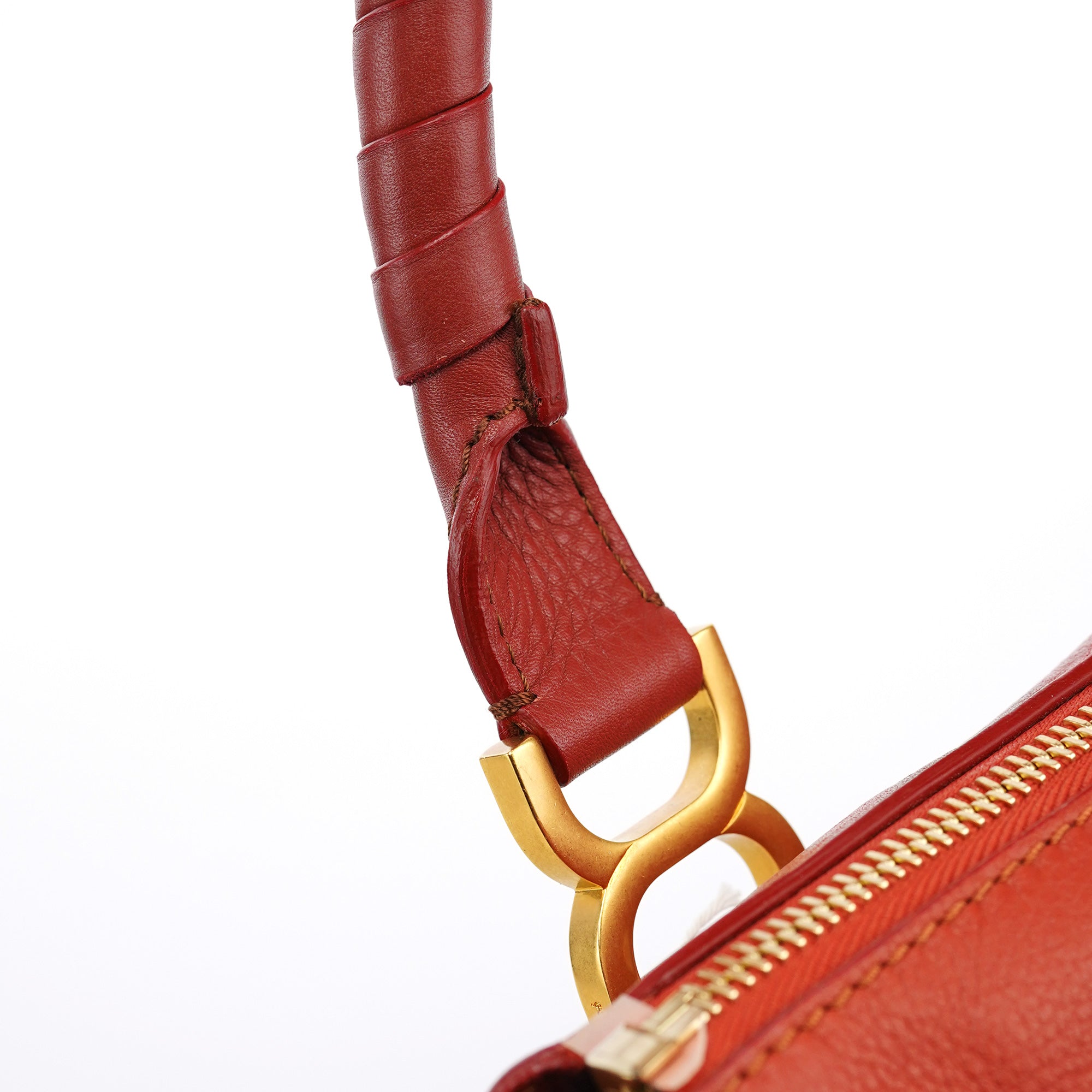 Chloe Red Leather Marcie Shoulder Bag