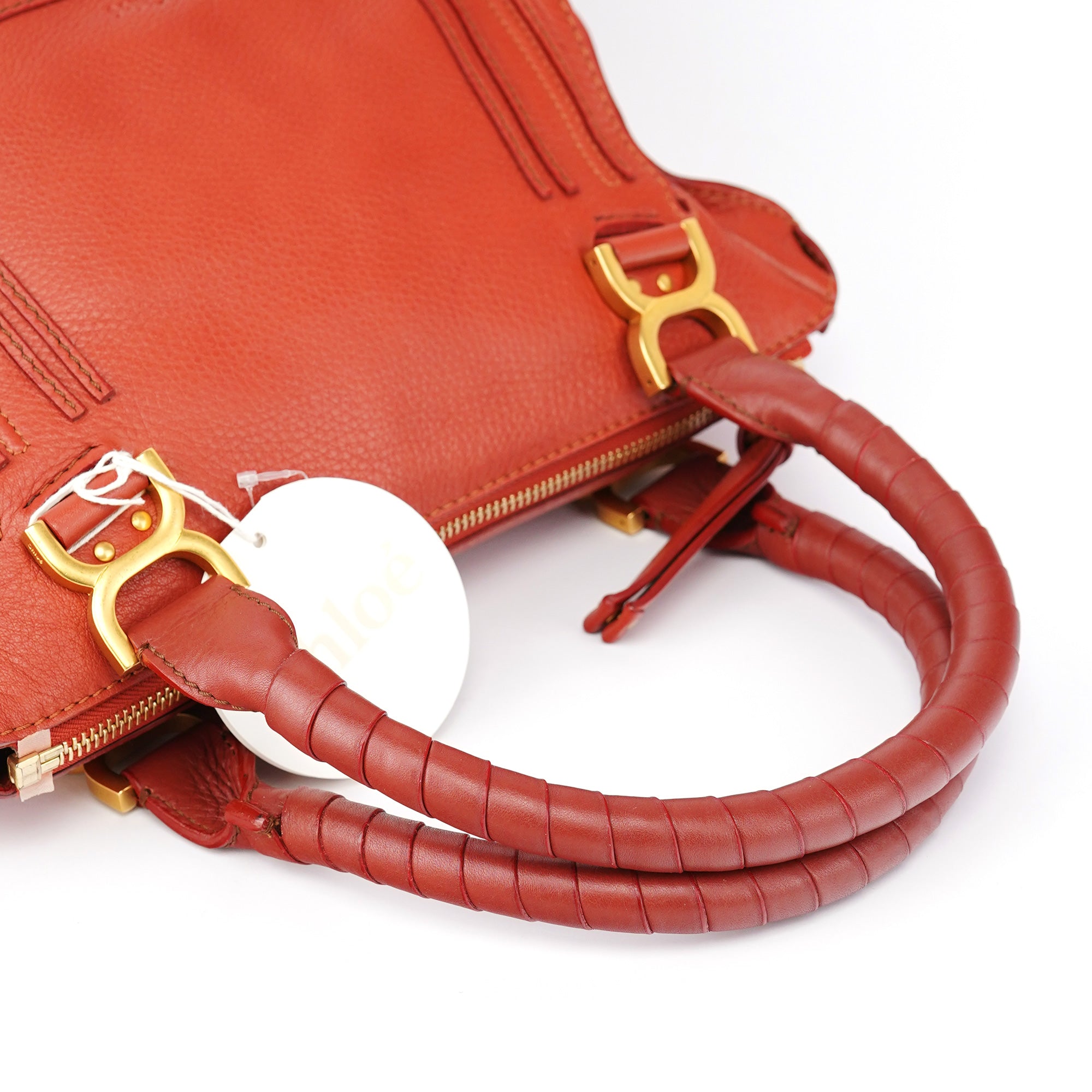 Chloe Red Leather Marcie Shoulder Bag