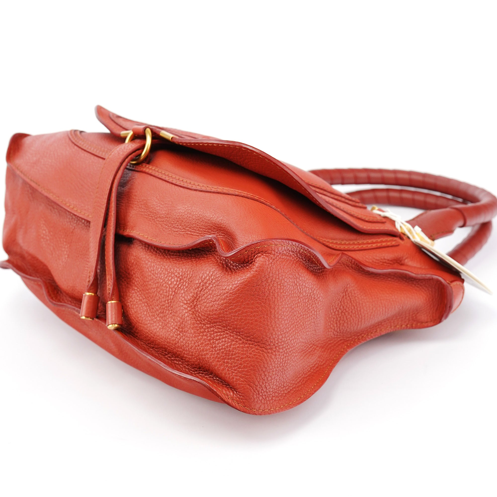 Chloe Red Leather Marcie Shoulder Bag